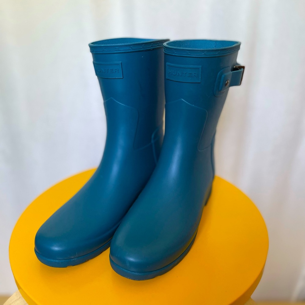 Hunter Original Refined Short Boot, Blue, Size 6